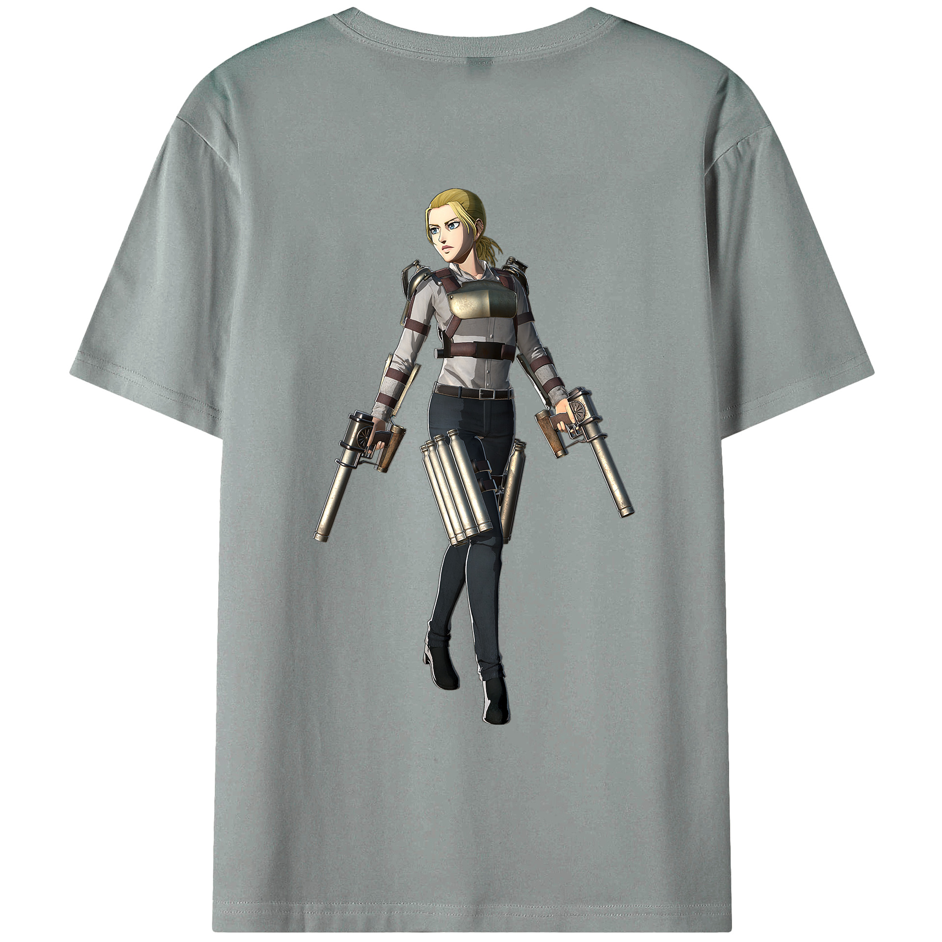 （画像用） 進撃の巨人 Attack on Titan 綿100％ メンズ半袖Tシャツ（バックプリント） 通気性